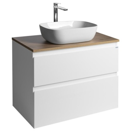 ALTAIR Vanity Unité avec planche 78,5 cm, weiß/Eiche emporio