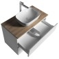 ALTAIR Vanity Unité avec planche 87,5 cm, weiß/Eiche emporio