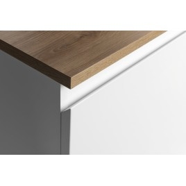 ALTAIR Vanity Unité avec planche 87,5 cm, weiß/Eiche emporio