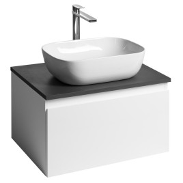 ALTAIR Schrank mit Platte 62,5 cm, blanc/ardoise anthracite