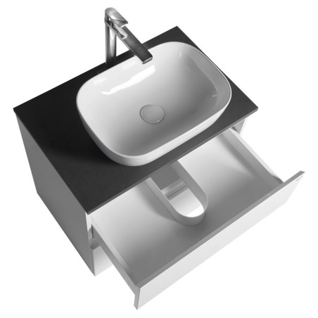 ALTAIR Vanity Unité avec planche 68 cm, ardoise weiß/anthracite