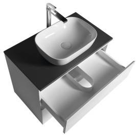 ALTAIR Vanity Unité avec planche 78,5 cm, ardoise weiß/anthracite