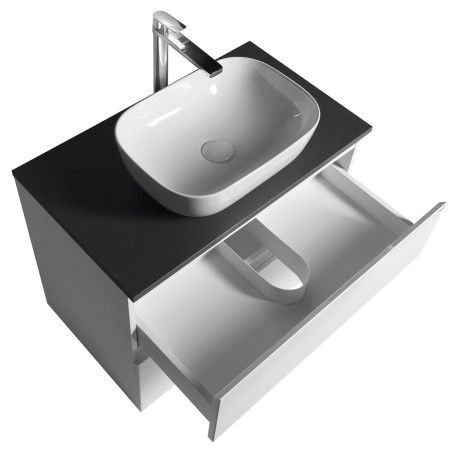 ALTAIR Vanity Unité avec planche 78,5 cm, ardoise weiß/anthracite