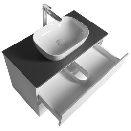 ALTAIR Vanity Unité avec planche 87,5 cm, ardoise weiß/anthracite