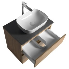 ALTAIR Vanity Unité avec planche de 68 cm, emporio chêne / ardoise