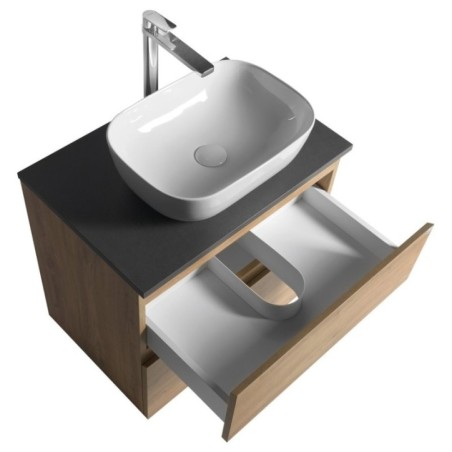 ALTAIR Vanity Unité avec planche de 68 cm, emporio chêne / ardoise