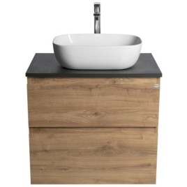 ALTAIR Vanity Unité avec planche de 68 cm, emporio chêne / ardoise