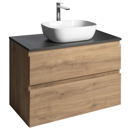ALTAIR Vanity Unité avec planche 87,5 cm, ardoise en chêne
