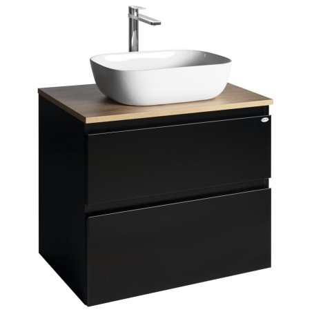 ALTAIR Vanity Unité avec planche 68 cm, noir mat/oak emporio