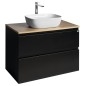 ALTAIR Vanity Unité avec planche 87,5 cm, noir mat/oak emporio