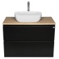 ALTAIR Vanity Unité avec planche 87,5 cm, noir mat/oak emporio