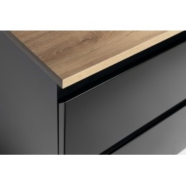 ALTAIR Vanity Unité avec planche 87,5 cm, noir mat/oak emporio