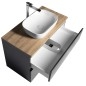 ALTAIR Vanity Unité avec planche 87,5 cm, noir mat/oak emporio