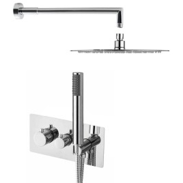 RHAPSODY mélangeur de douche thermostatique dissimulé comprenant douche à la main, 2/3 prises, chrome