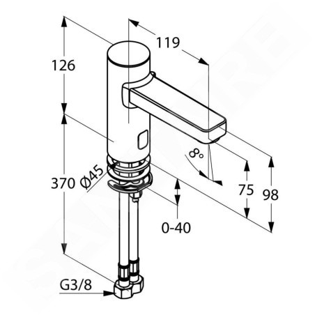 Kludi Zenta - Mitigeur de lavabo électronique, alimentation par pile, chrome 3810005