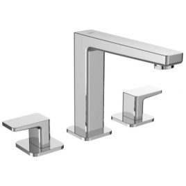 TURSI 3 Hole Washbasin Mixer Tap sans Pop Up Waste, chrome