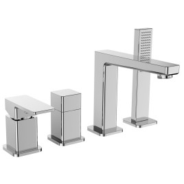 TURSI Deck Mounted 4 Hole Mixer Tap, chrome