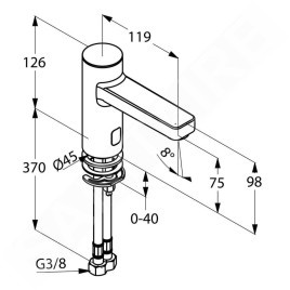 Kludi Zenta - Mitigeur de lavabo électronique, alimentation par pile, chrome 3810205