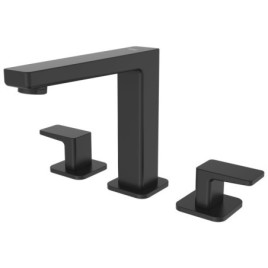 TURSI 3 Hole Washbasin Robinet de mélange sans pop up déchets, tapis noir