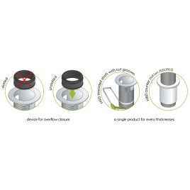Click-Clack Washbasin Waste 5/4“, (H) max. 80mm, grosse prise, noir mat