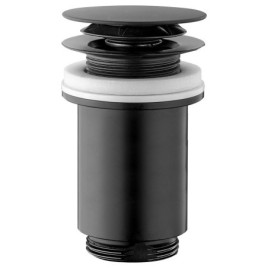 Click-Clack Washbasin Waste 5/4“, (H) max. 80mm, grosse prise, noir mat
