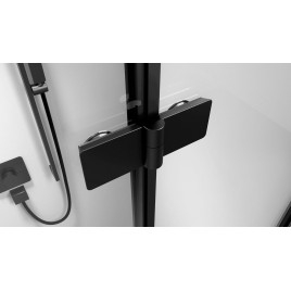ZOOM BLACK Porte de douche Alcove 700 mm, verre clair, gauche