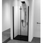 ZOOM BLACK Porte de douche Alcove 700 mm, verre clair, gauche