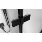 ZOOM BLACK Porte de douche Alcove 700 mm, verre clair, gauche