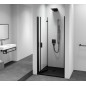 ZOOM BLACK Porte de douche Alcove 700 mm, verre clair, gauche