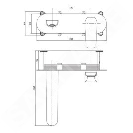 Cersanit City - Mitigeur de lavabo encastré, avec corps d’encastrement, chrome S951-361