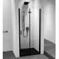ZOOM BLACK Porte de douche Alcove 700 mm, verre clair, droite