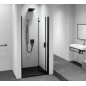 ZOOM BLACK Porte de douche Alcove 700 mm, verre clair, droite