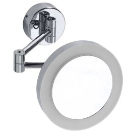 X-ROUND mural miroir cosmétique LED, dia. 200mm, double face, chrome