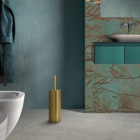 JACK Porte brosse de toilette de qualité, tapis d'or