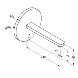 Kludi Zenta - Mitigeur de lavabo électronique encastré, chrome 3840305