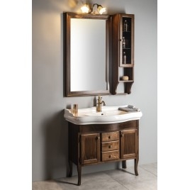 RETRO À côté de l'unité de stockage Miroir 25x115x20cm, droit / hêtre