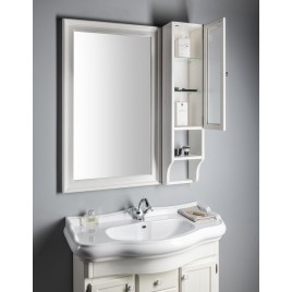 RETRO À côté de l'unité de stockage Miroir 25x115x20cm, vieux blanc