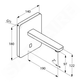 Kludi Zenta - Mitigeur de lavabo électronique encastré, chrome 3850205