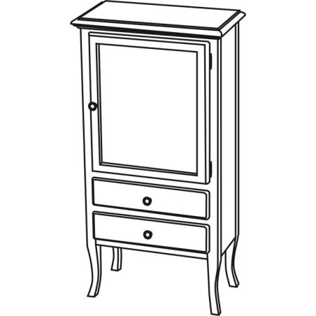 RETRO Unité de stockage 60x120x38cm, blanc droit/ancien