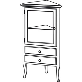 RETRO Unité de rangement de coin 60x120x47cm, blanc gauche/ancien