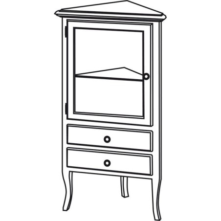 RETRO Unité de rangement de coin 60x120x47cm, blanc gauche/ancien
