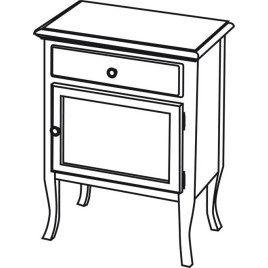RETRO Unité de stockage 60x80x38cm, blanc droit/ancien