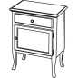 RETRO Unité de stockage 60x80x38cm, blanc droit/ancien