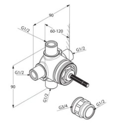 Kludi Accessoires - Commutateur 2 voies encatré 29747