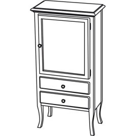 RETRO Unité de rangement 60x120x38cm, droit / hêtre