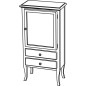RETRO Unité de rangement 60x120x38cm, droit / hêtre