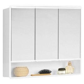 LYMO Armoire miroir 58x49x14,7cm, plastique blanc