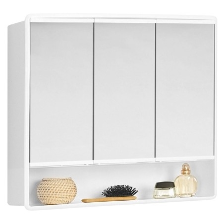 LYMO Armoire miroir 58x49x14,7cm, plastique blanc