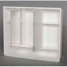 LYMO Armoire miroir 58x49x14,7cm, plastique blanc
