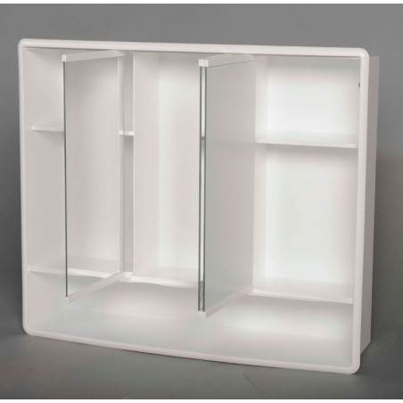 LYMO Armoire miroir 58x49x14,7cm, plastique blanc